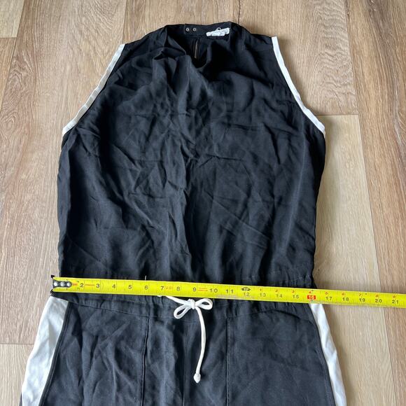 HELMUT LANG Women's White Trim Torsion Crepe Jumpsuit Size 6 In Black - Picture 7 of 11